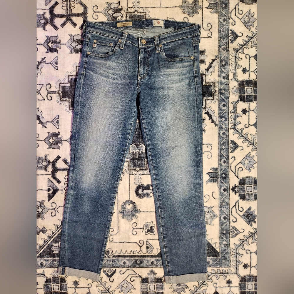 Ag Adriano Goldschmied Blue Straight Leg Jeans